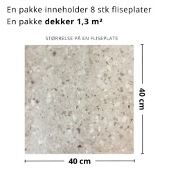 8-pk Sahara beige selvklebende fliser