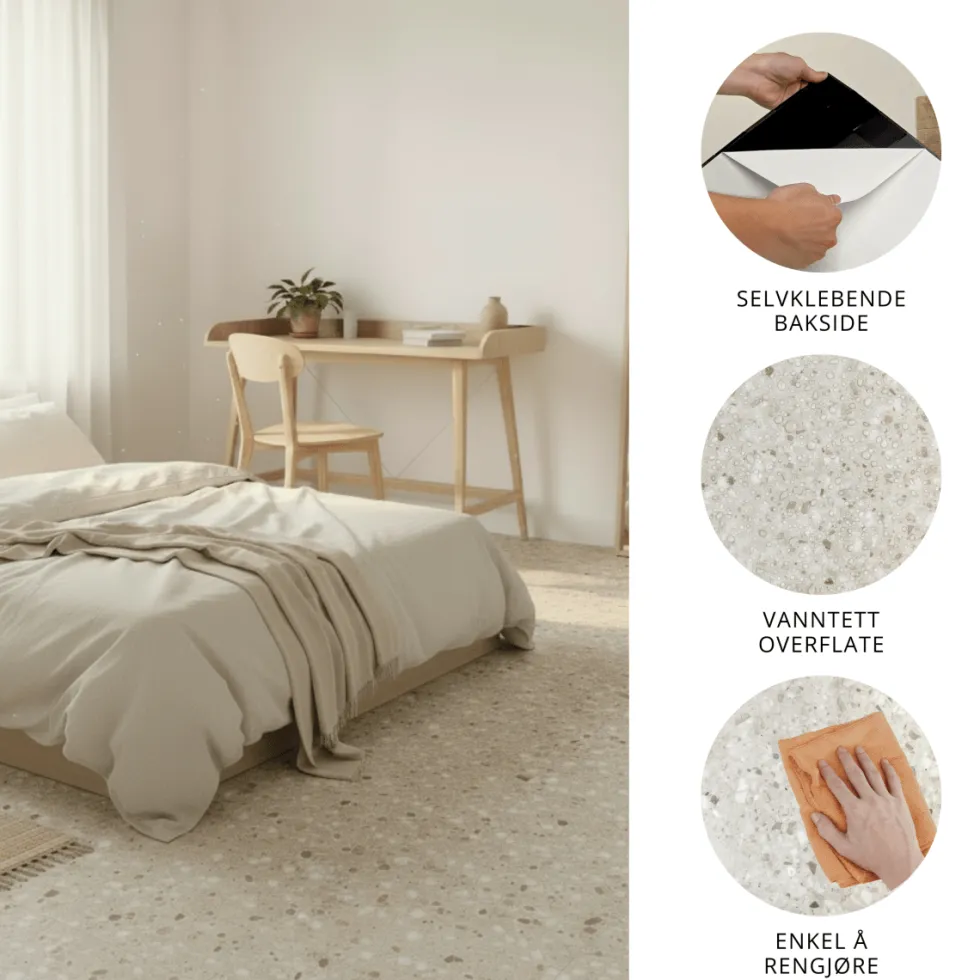 8-pk Sahara beige selvklebende fliser