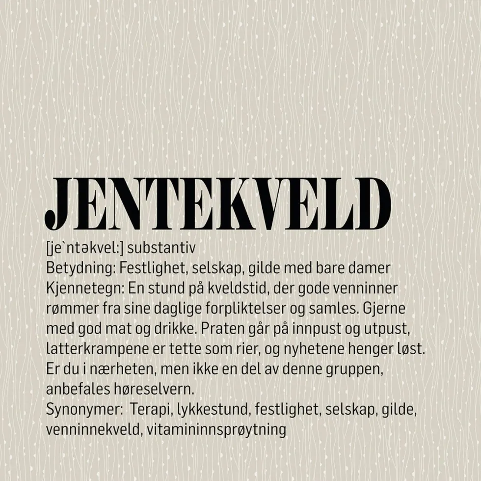 20-pk Serviett Definisjon Jentekveld beige/sort