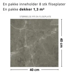 8-pk Skifer grønn selvklebende fliser