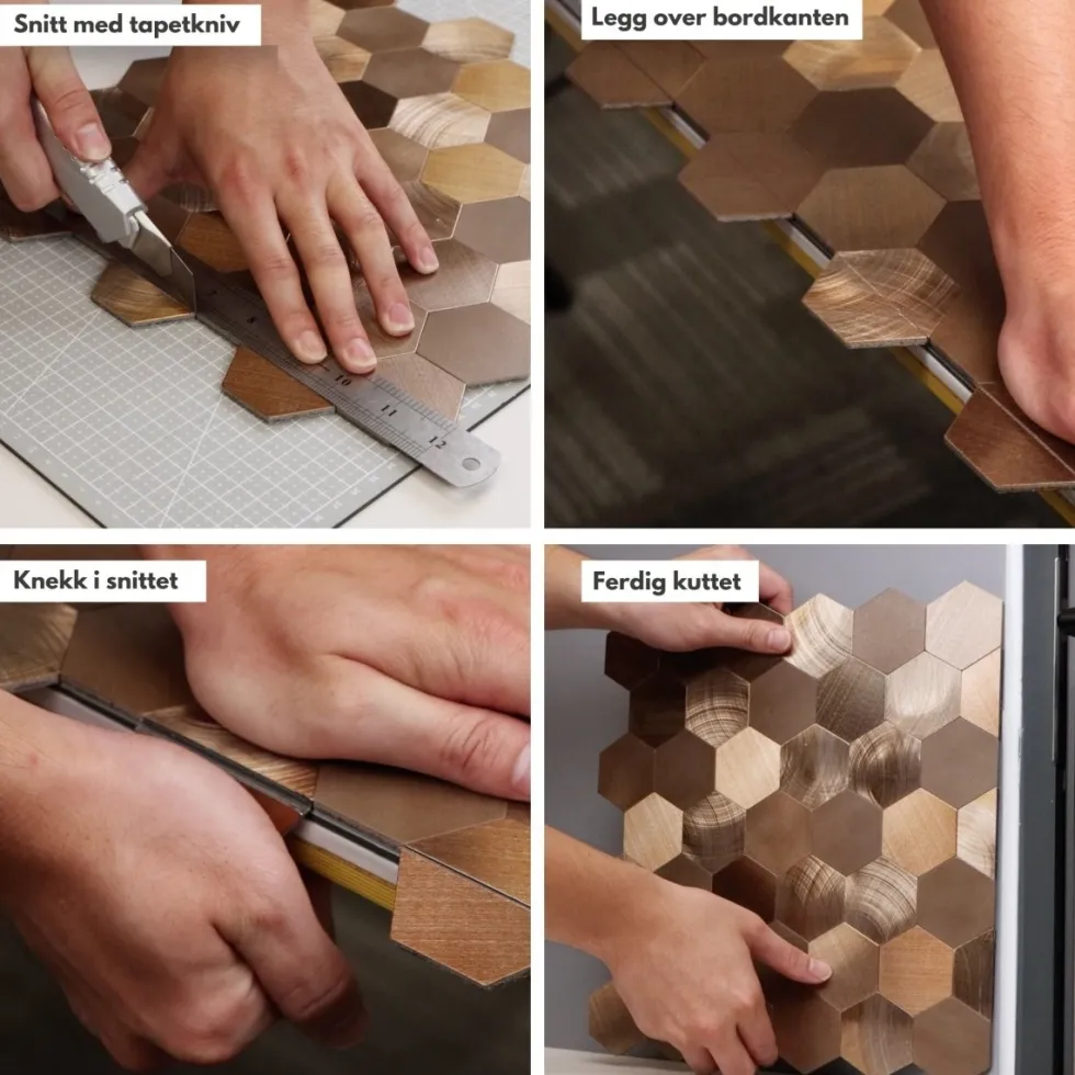 10-pk Sofie hexagon selvklebende veggfliser