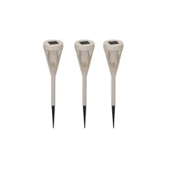 3-pk Solcellelykt beige 8 x 47 cm
