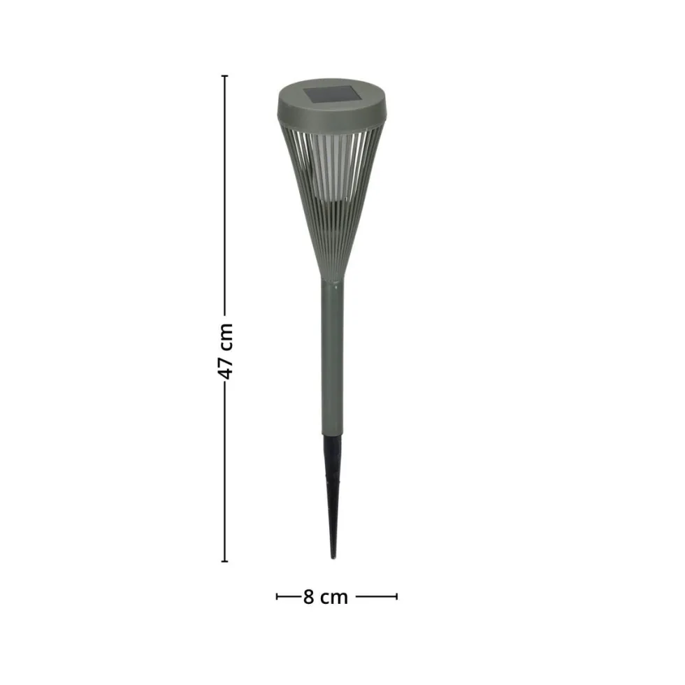 3-pk Solcellelykt grønn 8 x 47 cm