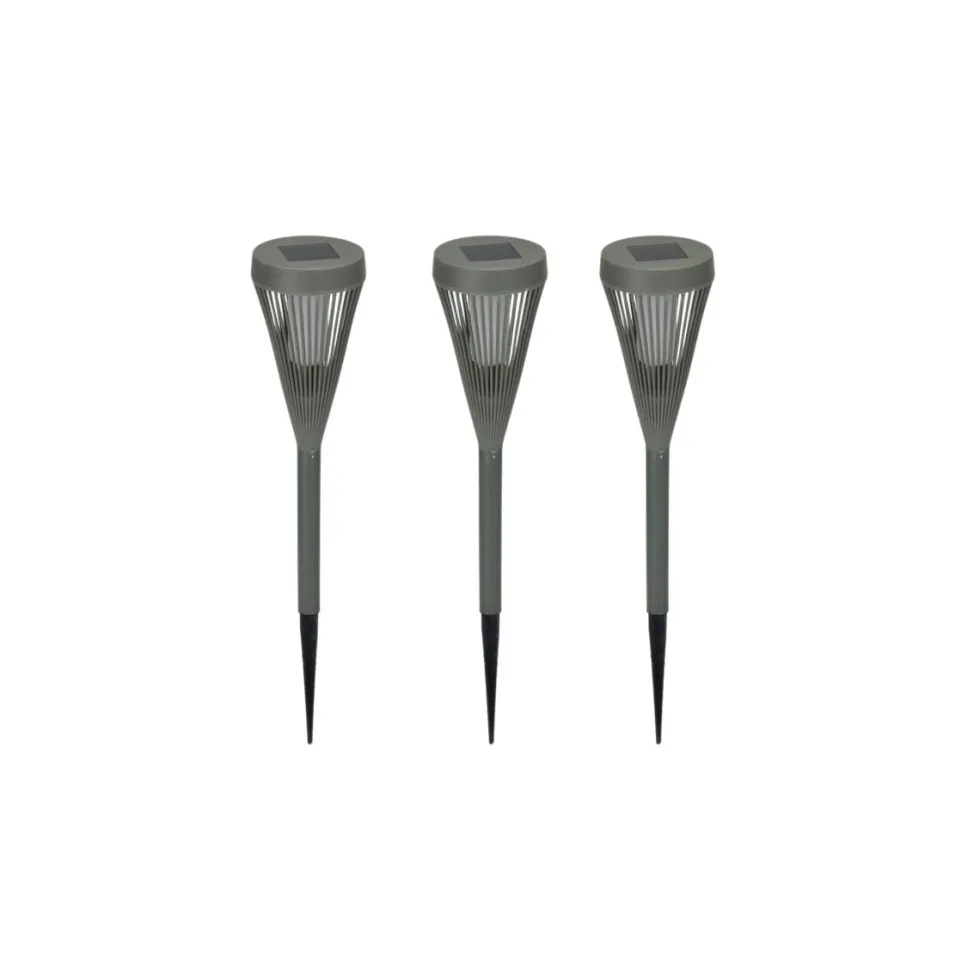 3-pk Solcellelykt grønn 8 x 47 cm