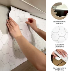 10-pk Stein hexagon marmor veggfliser