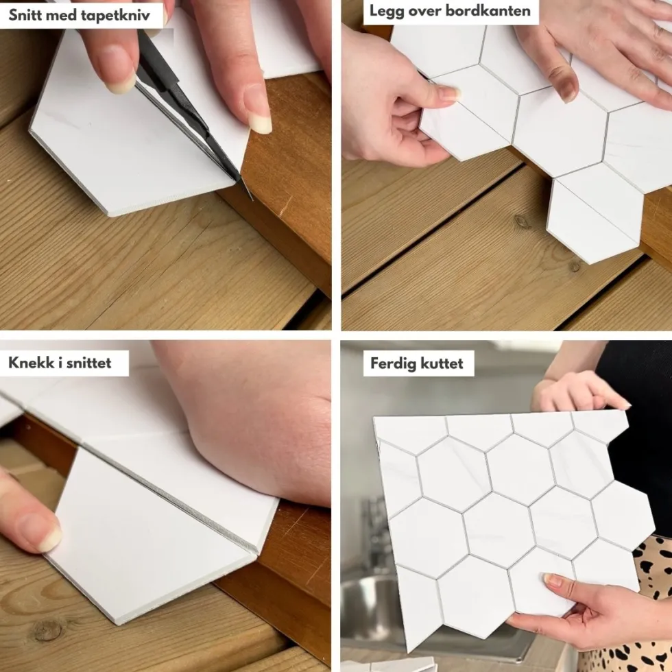 10-pk Stein hexagon marmor veggfliser