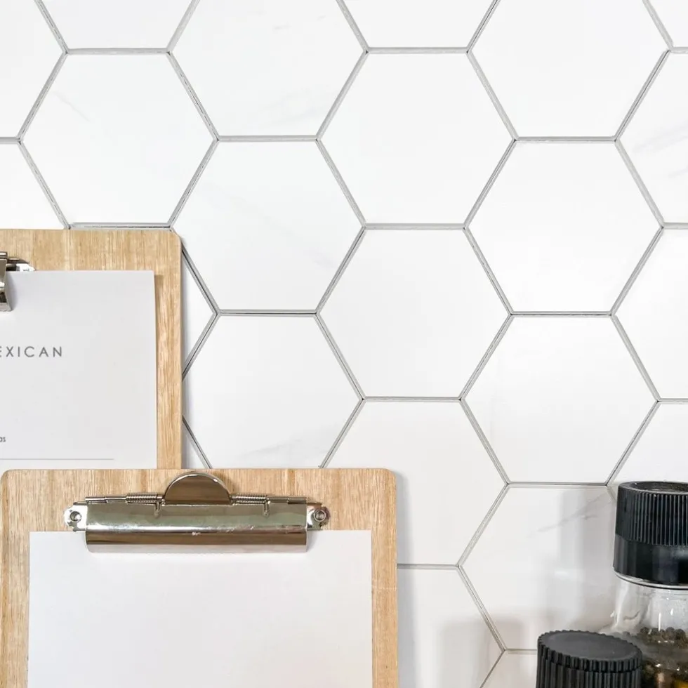 10-pk Stein hexagon marmor veggfliser