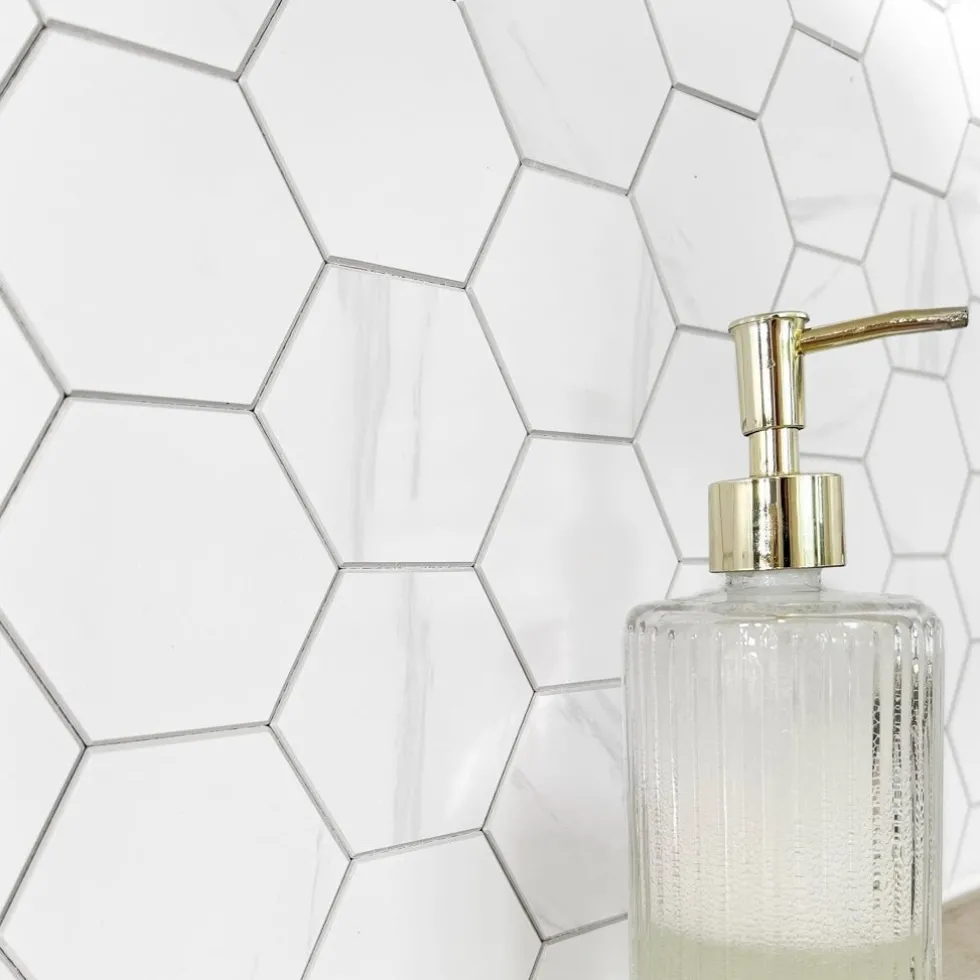 10-pk Stein hexagon marmor veggfliser