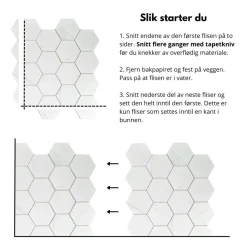 10-pk Stein hexagon marmor veggfliser