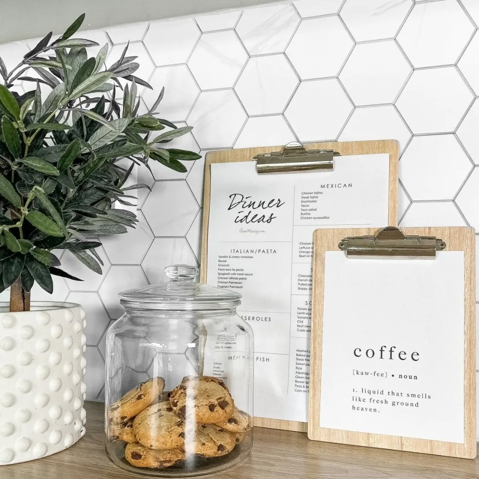 10-pk Stein hexagon marmor veggfliser