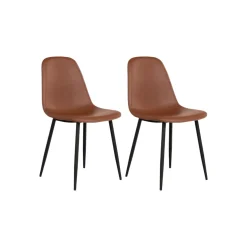 2-pk Stockholm spisestol brun PU-skinn