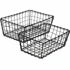 2-pk Trådkurv sort metall
