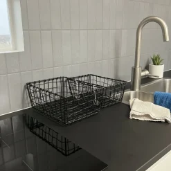 2-pk Trådkurv sort metall