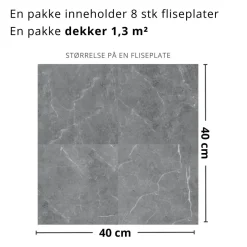 8-pk Verona marmor selvklebende fliser