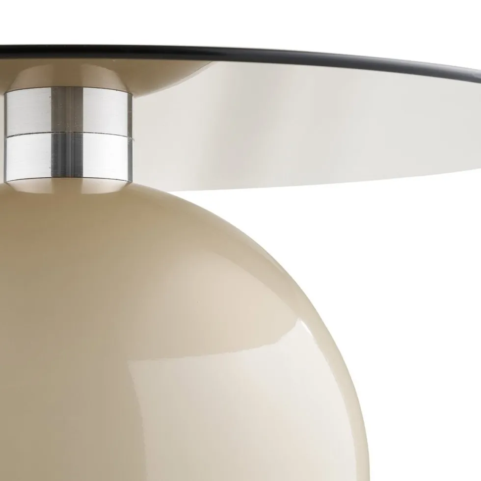 Ravello sofabord herdet glass grå/beige ø70 cm