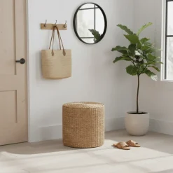 Rivera puff naturell ø40 cm