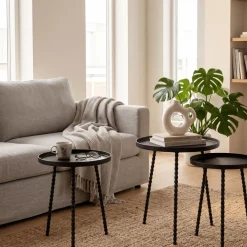 Salvo sidebord sett med 3 bord sort
