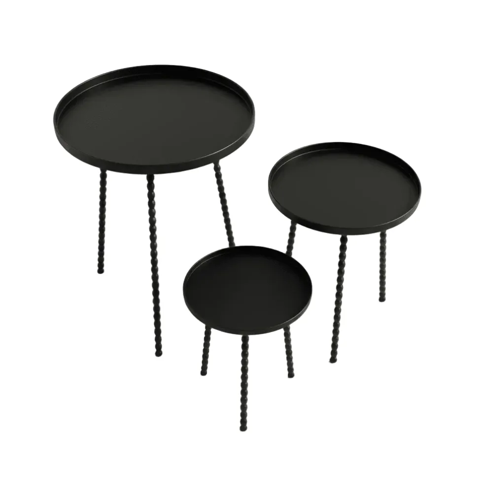 Salvo sidebord sett med 3 bord sort