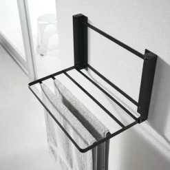 Sammenleggbar tørkestativ til vegg sort