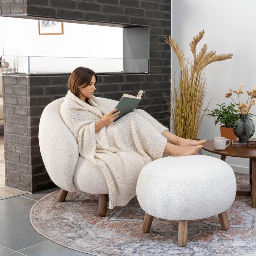 Savona sett lounge stol med puff