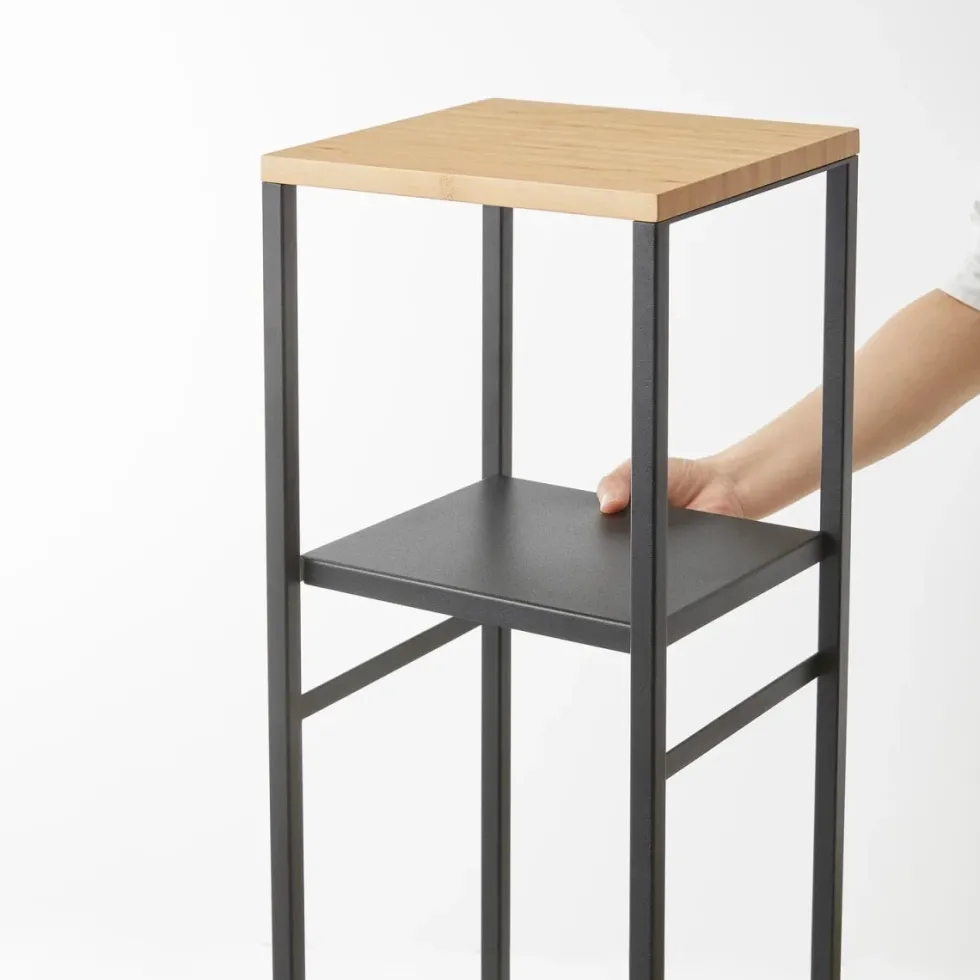 Sidebord med hylle sort 80 x 25 cm