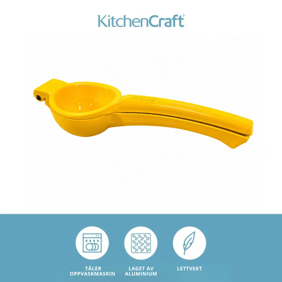 Sitronpresse i metall gul 22,5 cm fra KitchenCraft