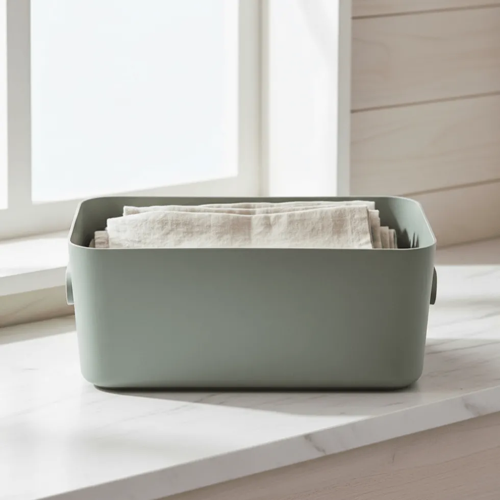 SmartStore Comfort M oppbevaringskurv 29,5 × 19,5 × 12 cm salviegrønn