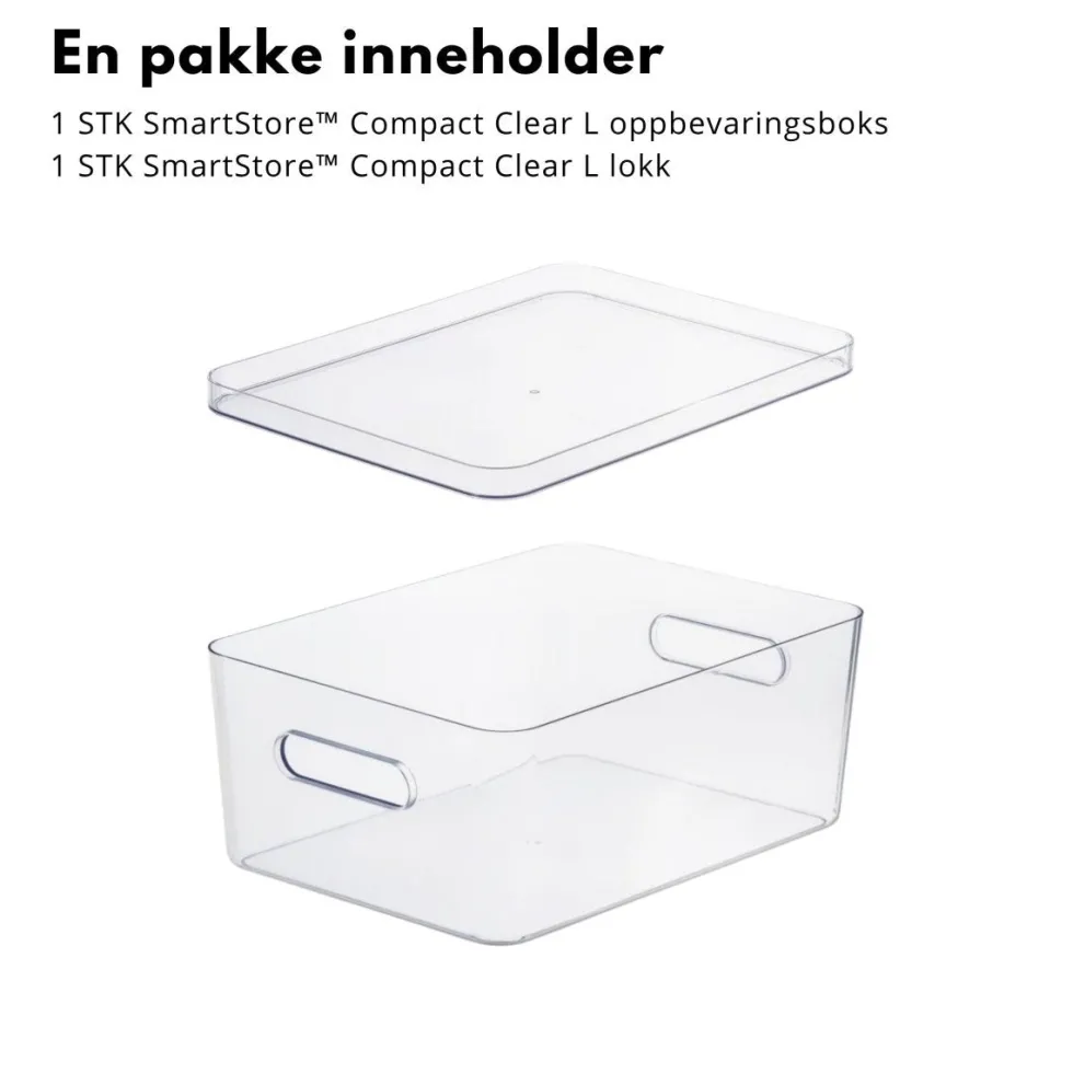 SmartStore™ Compact Clear L oppbevaringsboks+lokk sett