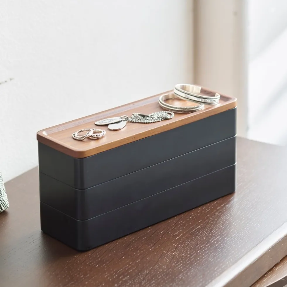 Smykkeskrin 3 etasjer sort