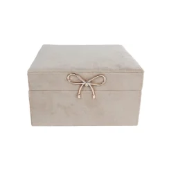 Smykkeskrin velur med speil 25 x 16 x 8 cm