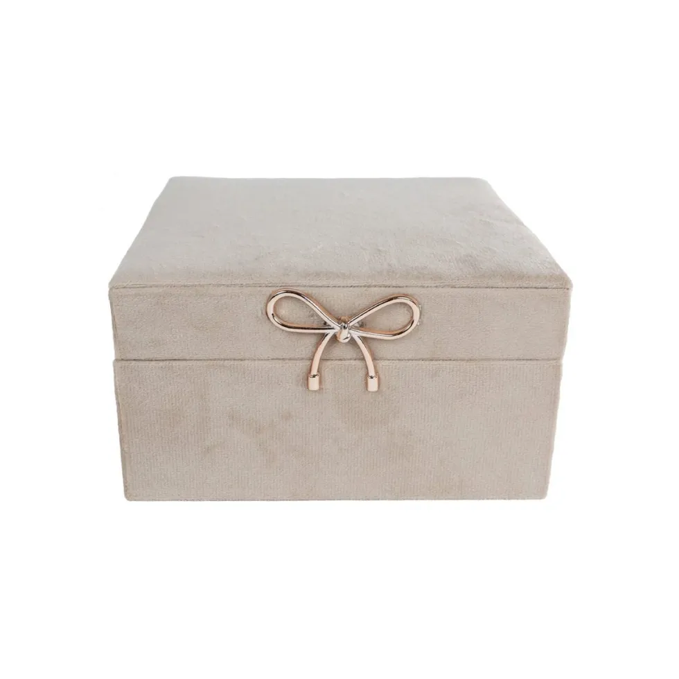 Smykkeskrin velur med speil 25 x 16 x 8 cm