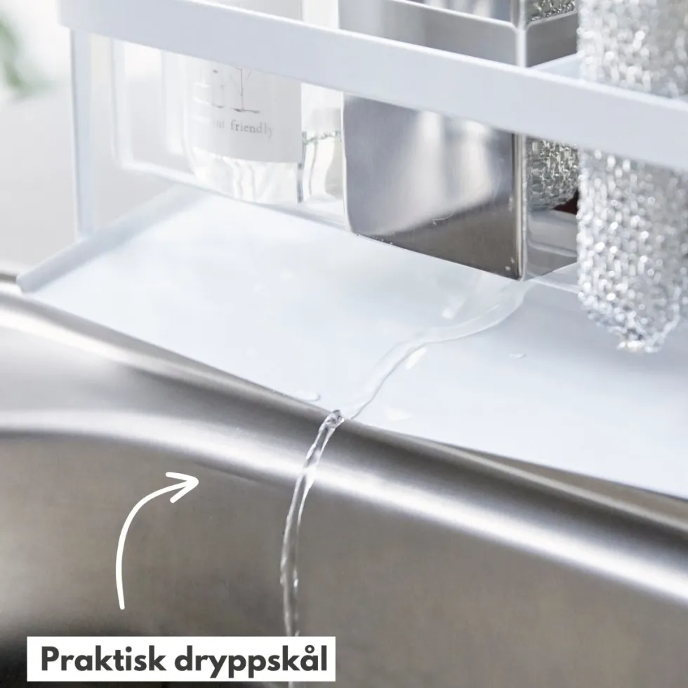 Såpeholder med dryppskål hvit