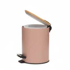 Søppelbøtte 3 liter metall/bambus beige