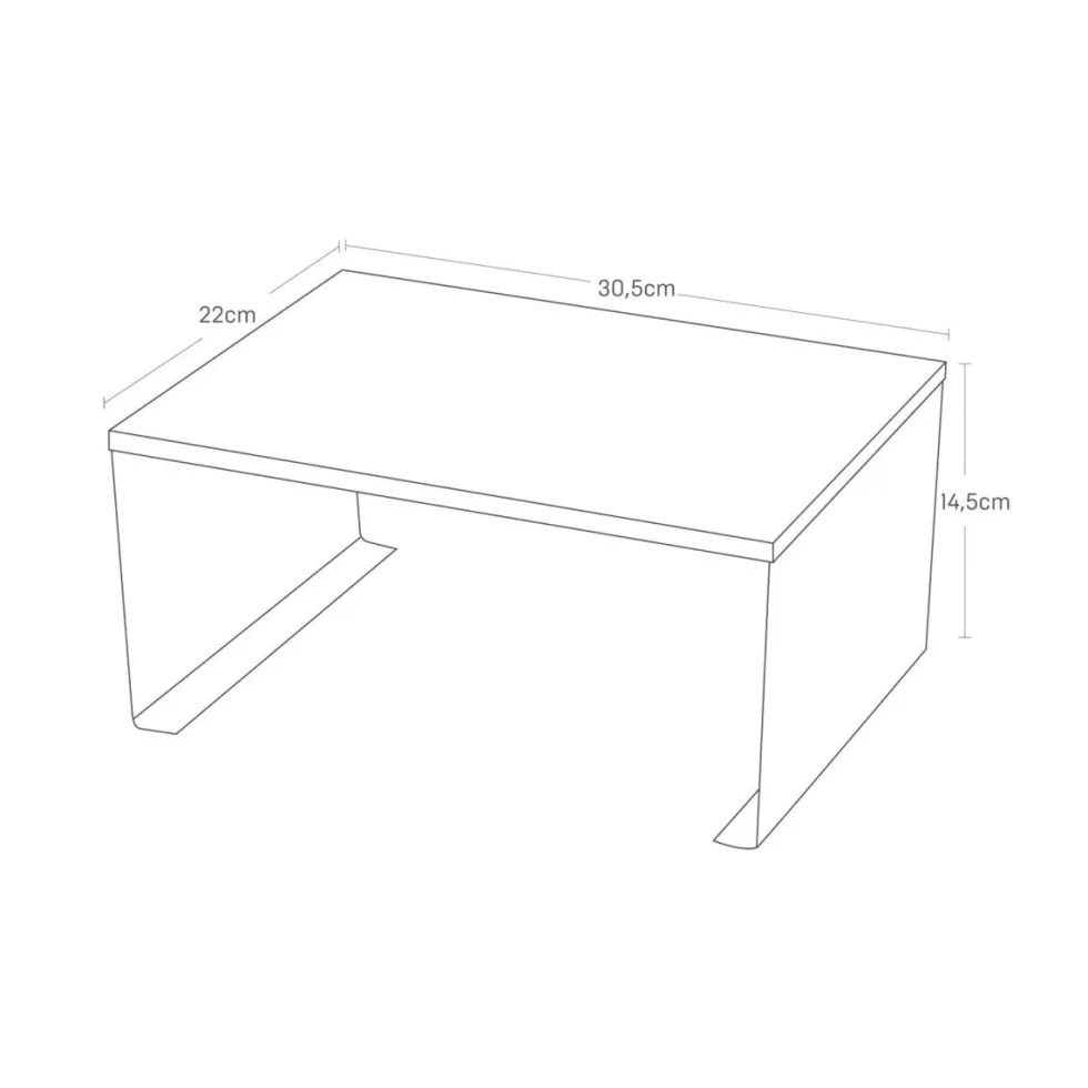 Stabelbar hylle bred hvit 30,5 x 22 cm