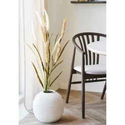 Stor rund vase keramisk hvit ø 30 cm