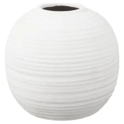 Stor rund vase keramisk hvit ø 30 cm
