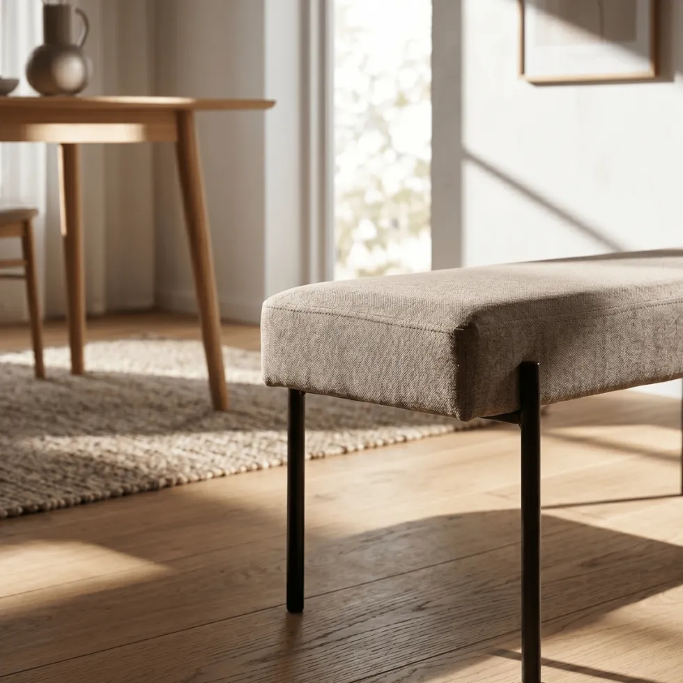 Swindon benk bouclé stone 100 cm