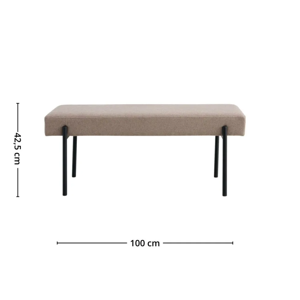 Swindon benk bouclé stone 100 cm