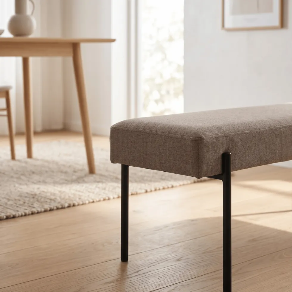 Swindon benk bouclé stone 100 cm