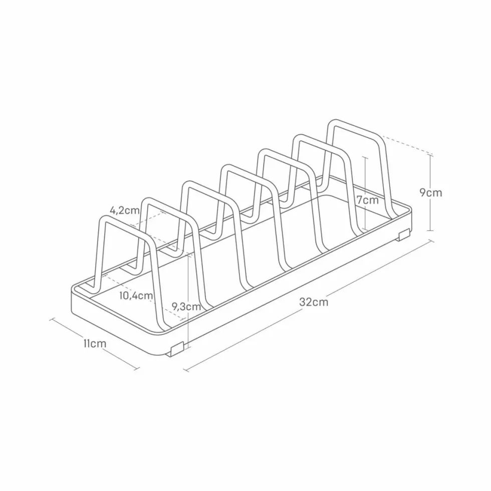 Tallerkenstativ sort 32 x 11 x 9 cm
