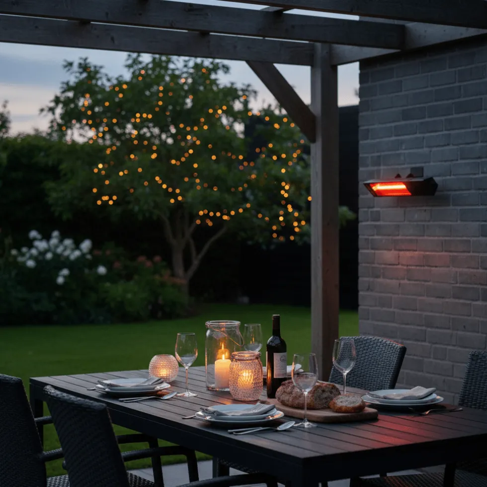 Terrassevarmer for vegg 1500 watt Sort