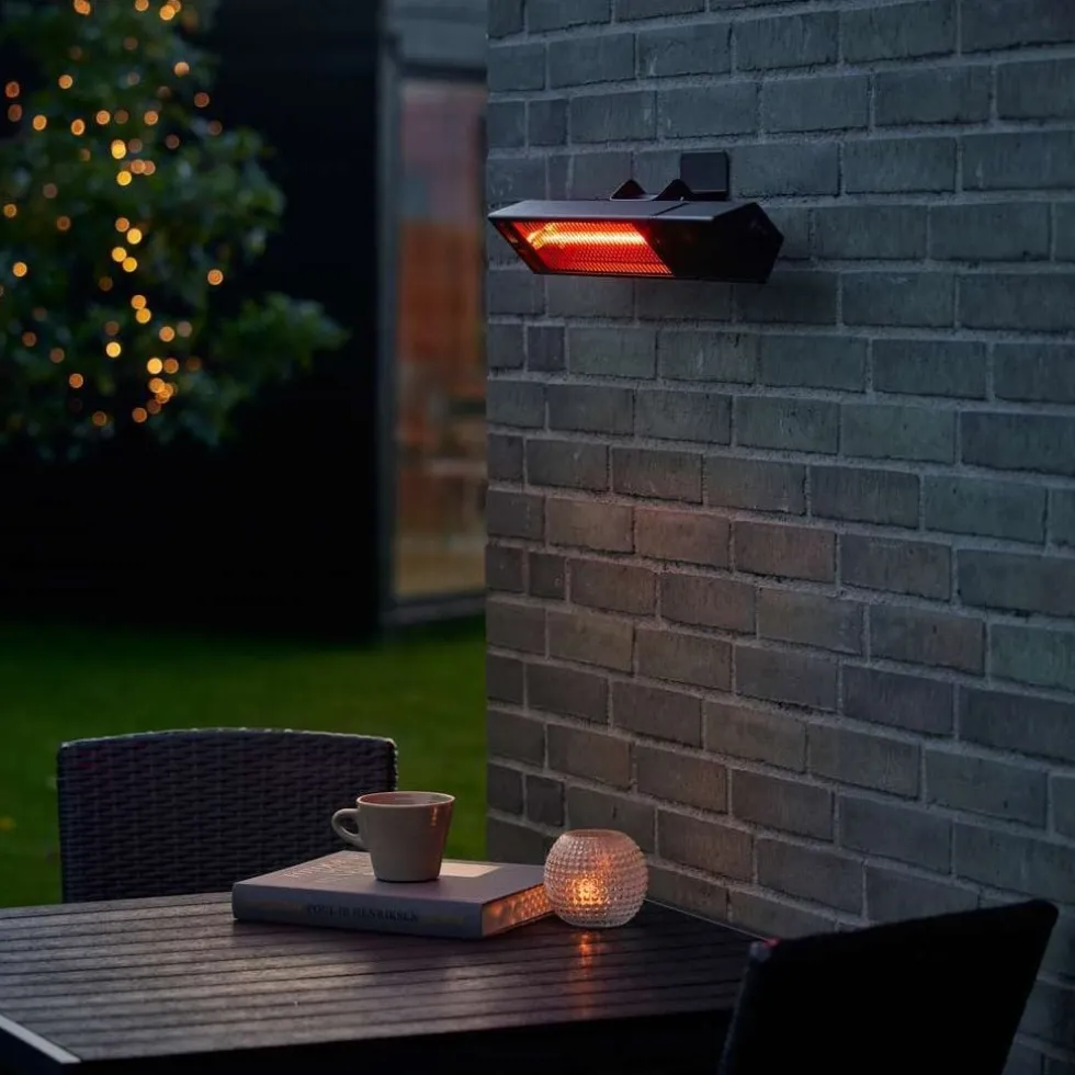 Terrassevarmer for vegg 1500 watt Sort