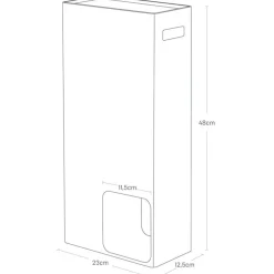 Toalettpapirstativ hvit 48 x 23 x 12 cm