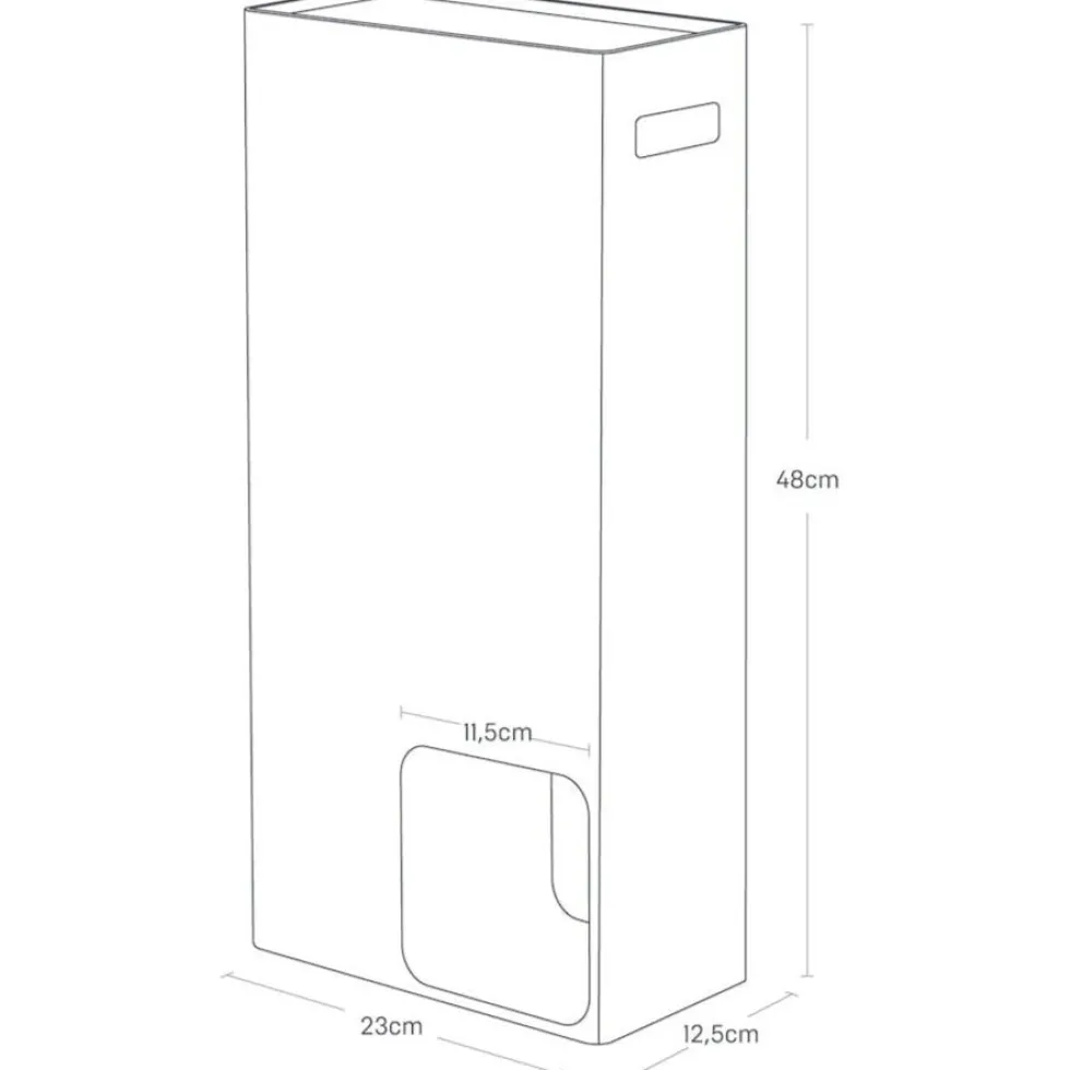Toalettpapirstativ hvit 48 x 23 x 12 cm