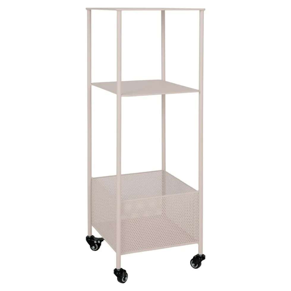 Torres vogn med tre hyller 35 x 35 x 100 cm, sand