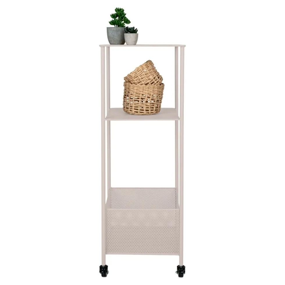 Torres vogn med tre hyller 35 x 35 x 100 cm, sand