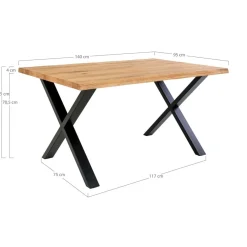 Toulon spisebord natur eik 140 cm