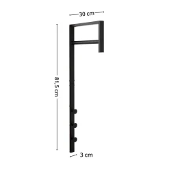 Trento vegghengt klesstativ sort metall 82 cm