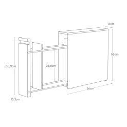 Uttrekkbar oppbevaringshylle sort, 55 x 56 cm