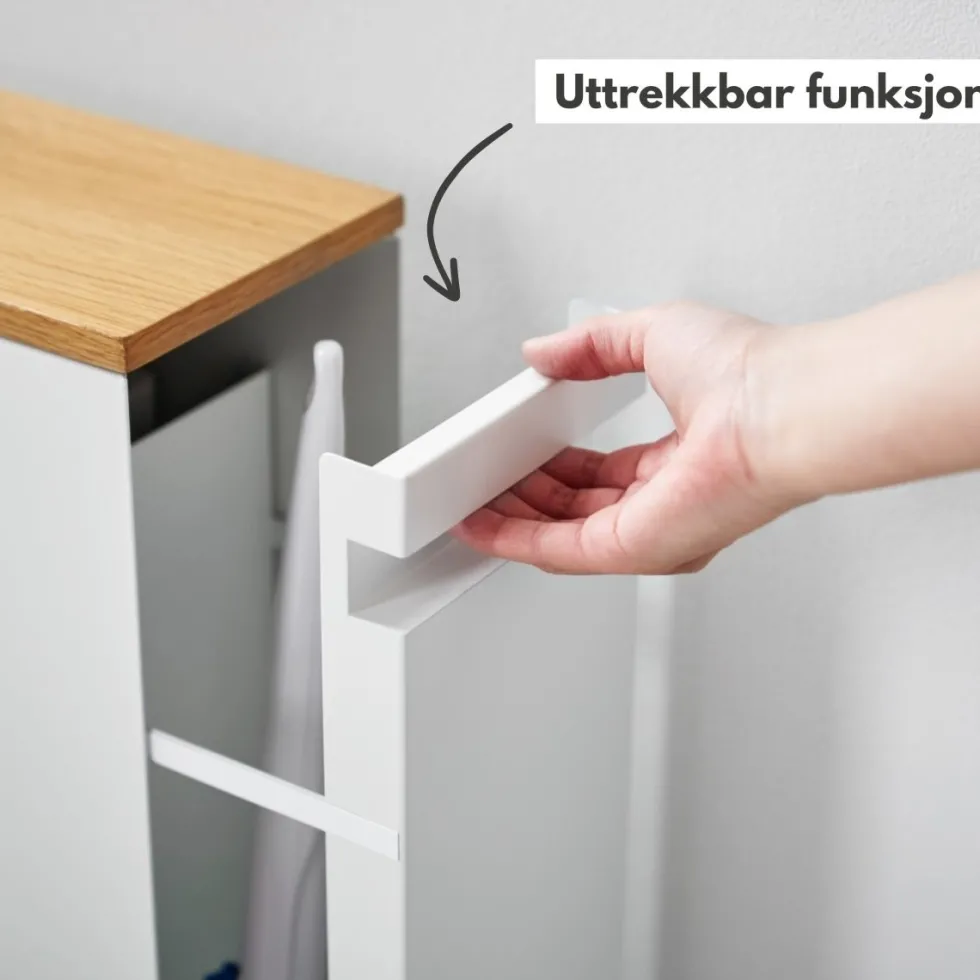Uttrekkbar oppbevaringshylle hvit, 55 x 56 cm